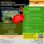 Master of Agriculture (MAgri)