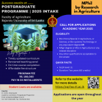 Master of Philosophy in Agriculture